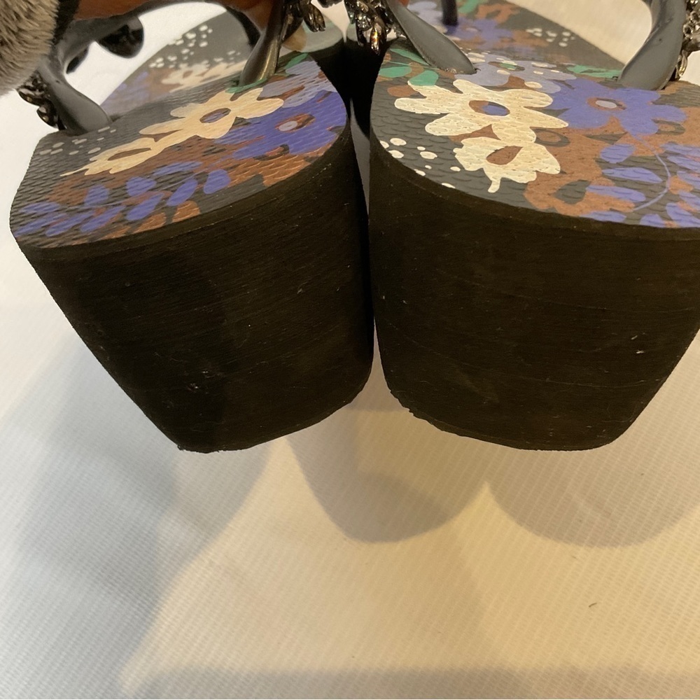 Havaianas Embellished High Wedge Rubber Sandals Size 4 - Picture 9 of 13